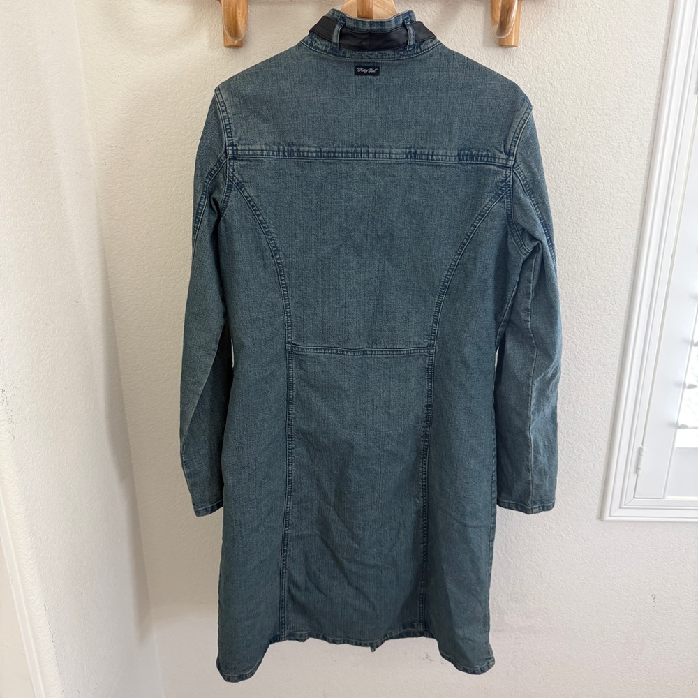 Vintage Y2K FUBU “fatty girl” denim leather belted coat steampunk grunge size XL - Picture 5 of 10